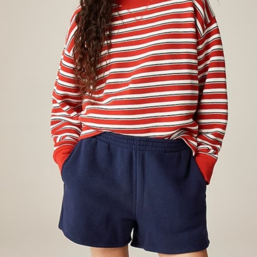 NEW J Crew Heritage Navy Women's Sweatsuit Shorts Medium